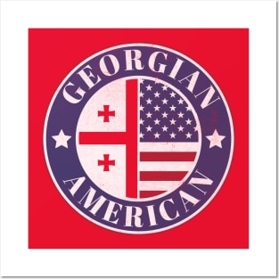 Proud Georgian-American Badge - Georgia Flag Posters and Art